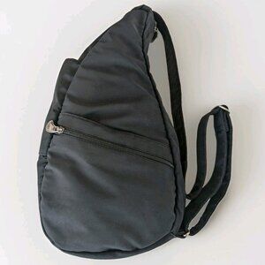 AmeriBag Healthy Back Bag Sling Crossbody Black Nylon Purse